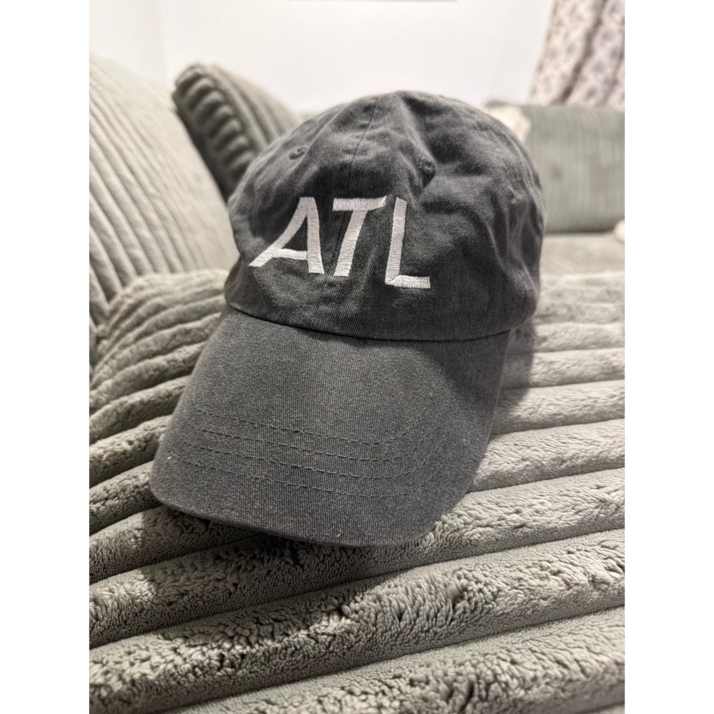 Port and Company ATL Atlanta Embroidered Baseball Cap Gray Cotton Dad Hat OSFM